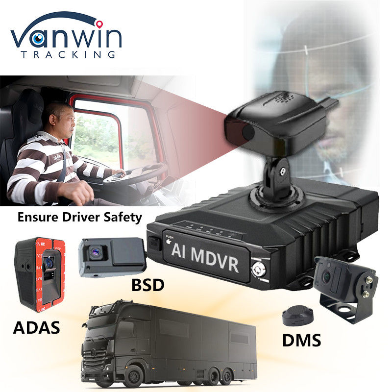 H.265 8CH HDD Mobile DVR Advanced Driving DSM ADAS BSD AI Hệ thống giám sát cảm biến người đi bộ