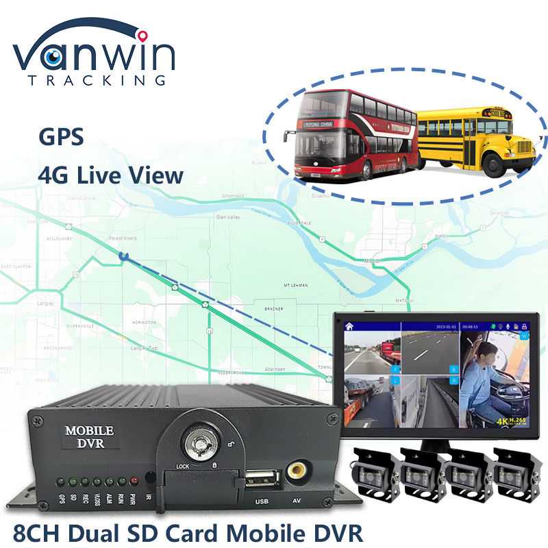 Hệ thống 8CH AHD Dual SD Card DVR di động 4G WIFI GPS MDVR cho xem trực tiếp
