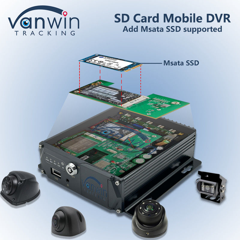 Mini Size Add Msata SSD hỗ trợ 4CH DVR di động 4G Vehicle GPS Tracking MDVR