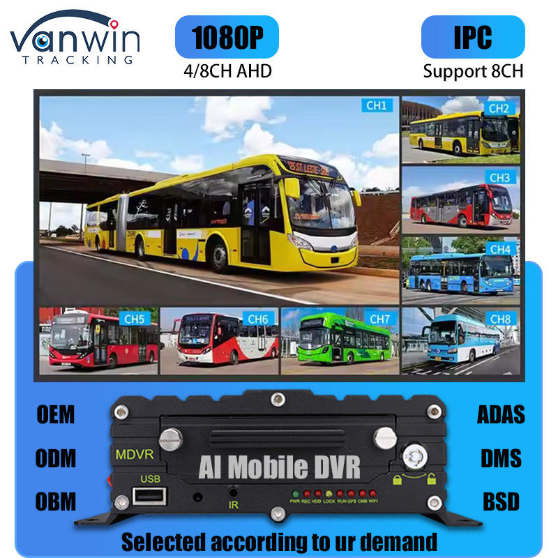 8CH AI ADAS DMS BSD DVR di động HDD MDVR 2TB Hỗ trợ DVR xe
