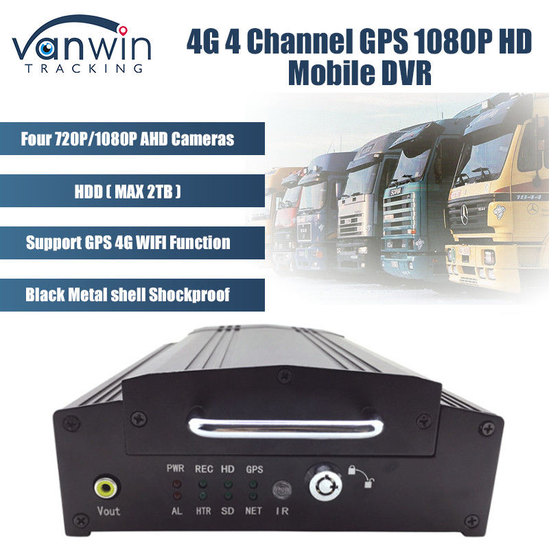 4CH 4G HDD DVR di động GPS WiFi Video trực tiếp Xe CCTV DVR xe tải Hệ thống Cmsv6