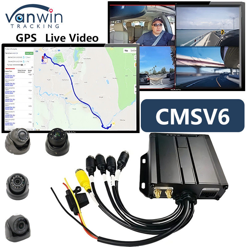 4CH thẻ SD kép DVR di động kích thước mini Xe Black Box trong xe CCTV 4G GPS MDVR