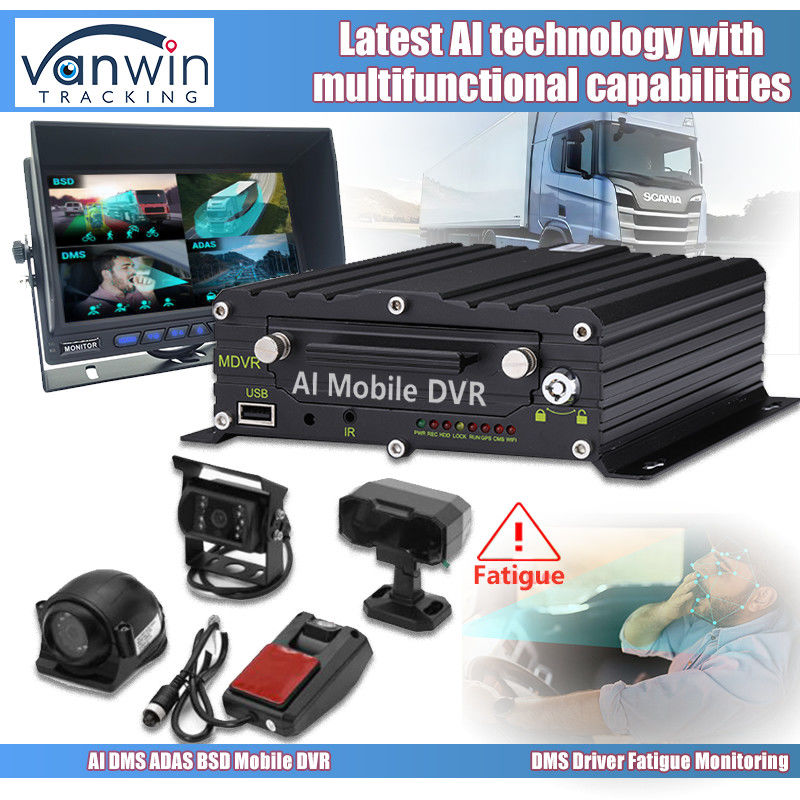 8CH 1080p 4G AI DVR di động với ADAS DMS BSD Camera System GPS DVR di động cho xe tải