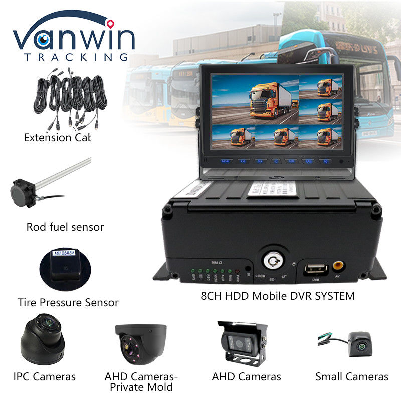 Full HD 1080P 8CH DVR di động H.265 CMSV6 Tài xế xe buýt 4G Wifi MDVR Camera xe buýt xe tải