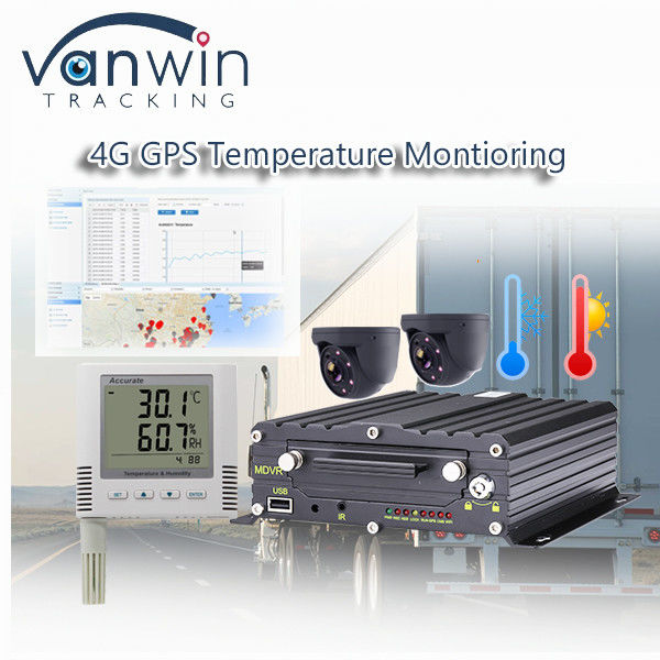 Không dây 4G GPS GPS Video Recorder Giám sát nhiệt độ cho xe lạnh