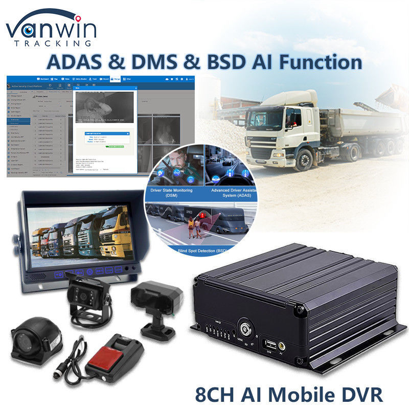 8CH AI DVR di động với ADAS DMS BSD MDVR Advanced Vehicle Security Solution