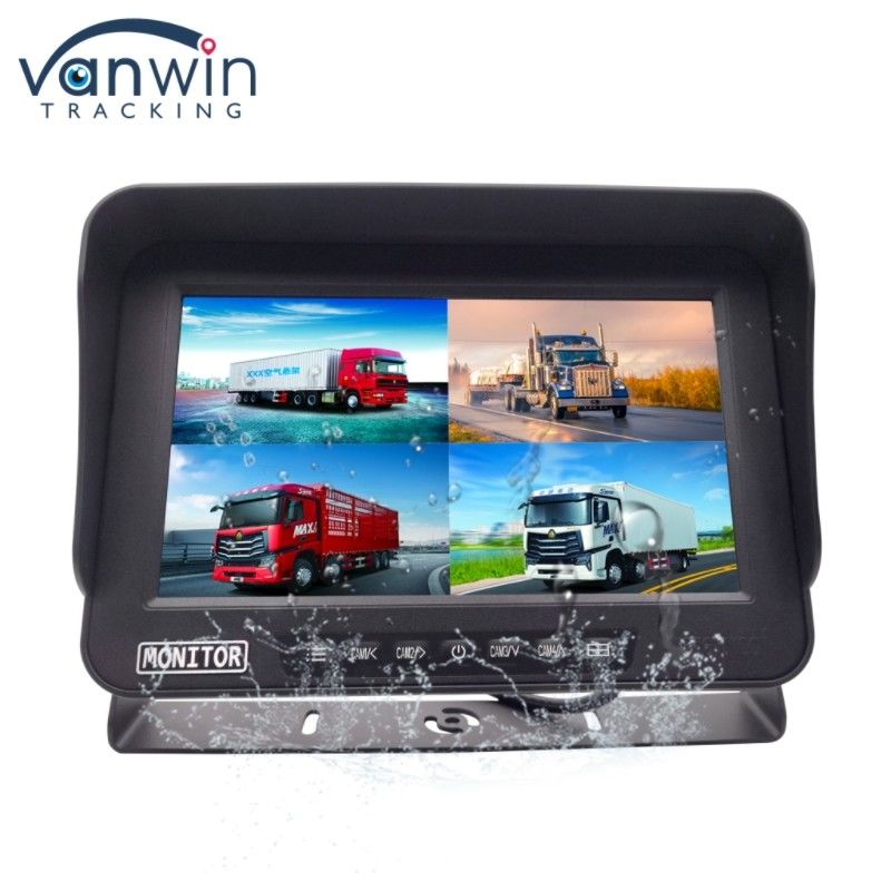 4 CH AI Hệ thống giám sát xe IPX69 Kiểm soát nước và nổ 10 inch AHD Display