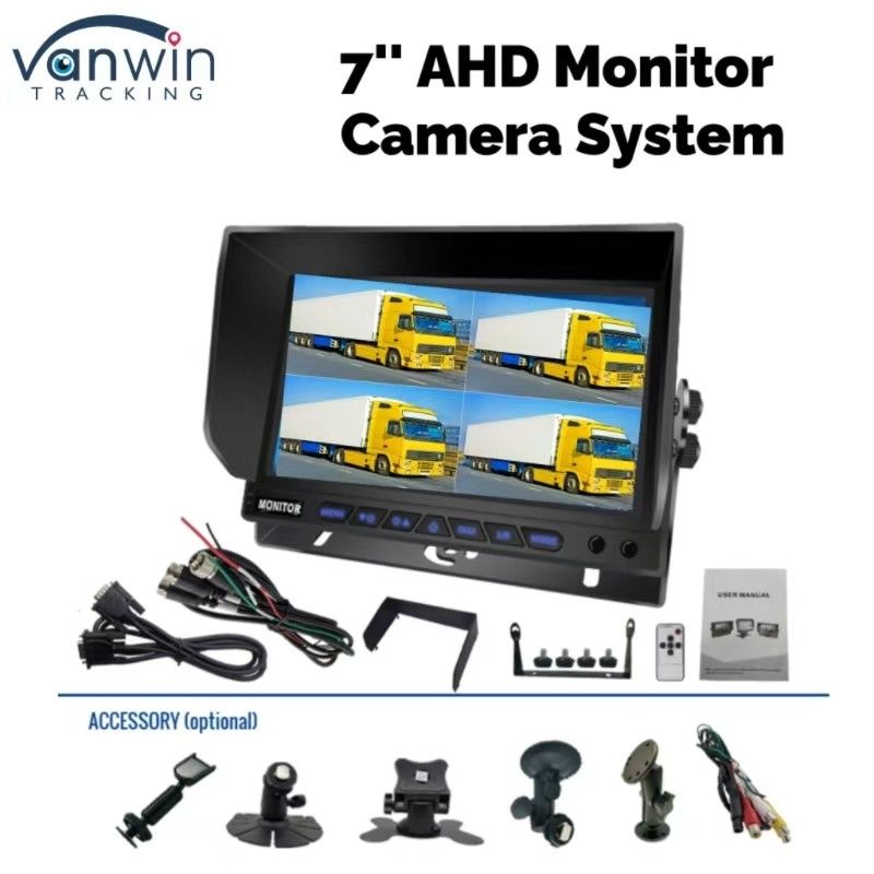 7 inch AHD Quad-Channel Split Car Monitor Hệ thống giám sát màn hình xe