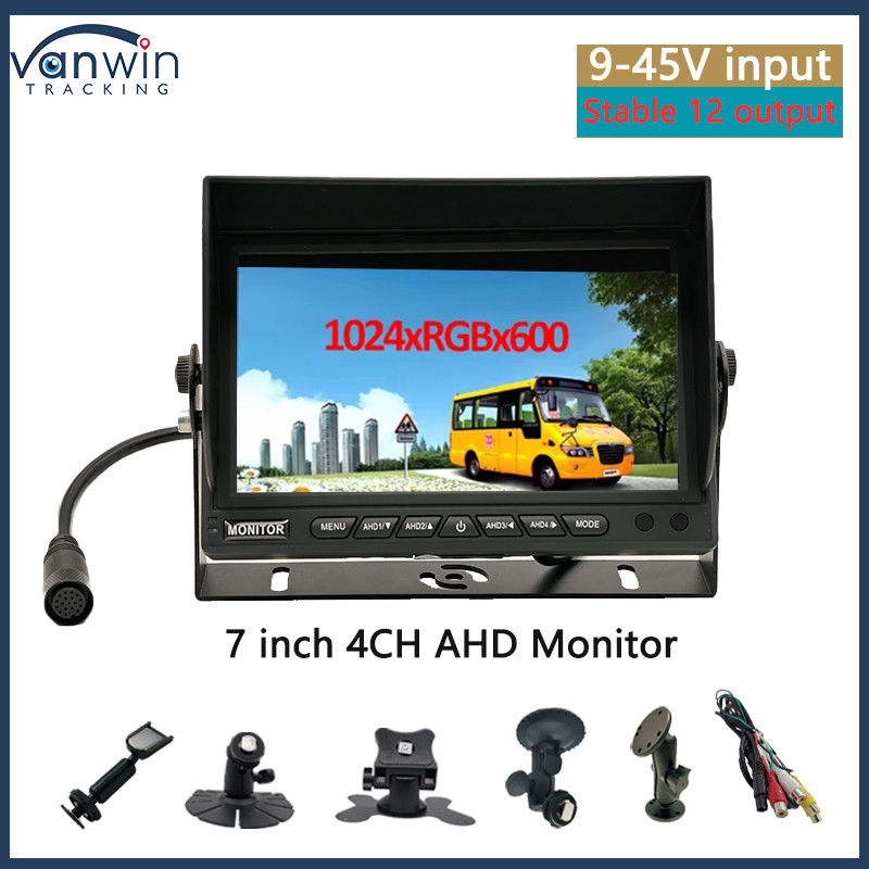 Chiếc xe theo dõi 7 inch VGA đầu ra CCTV màn hình giám sát an ninh tự động tương thích với nón mặt trời với U đứng
