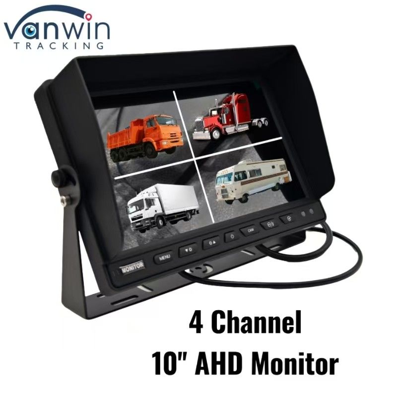 Đen High Definition 4 Channel Car Monitor 7 "9" 10" Kích thước tùy chọn cho một loạt các hệ thống xe PAL / NTSC