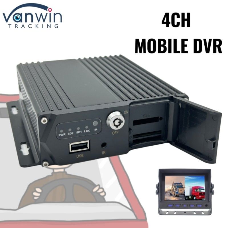 Thẻ SD 4 kênh DVR Dual Card Dual Standby để giám sát xe