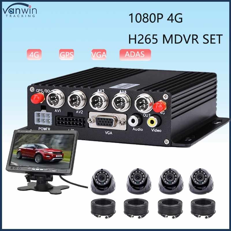 4CH MDVR ADAS Với GPS 4G Wi-fi HDD Truck theo dõi thời gian tùy chọn