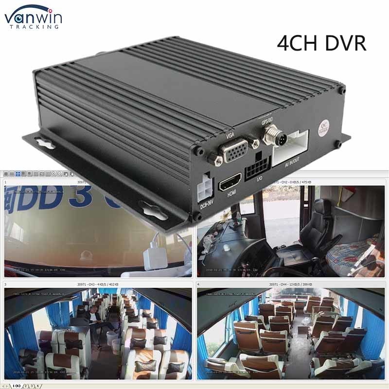 1080P AHD điều khiển từ xa Xe buýt RV 3G 4G GPS Điện thoại di động HD 4CH DVR Video Recorder