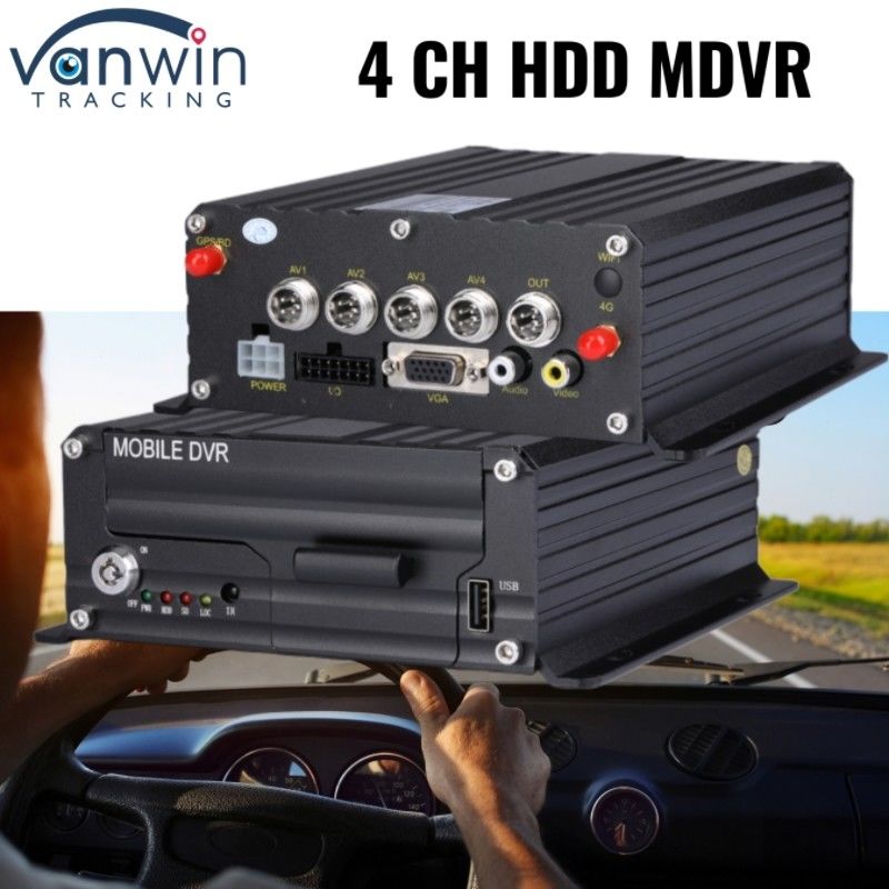 4CH 1080P DVR hệ thống quản lý đội xe HDD Digital Video Recorder với 4G GPS Vehicle Tracker