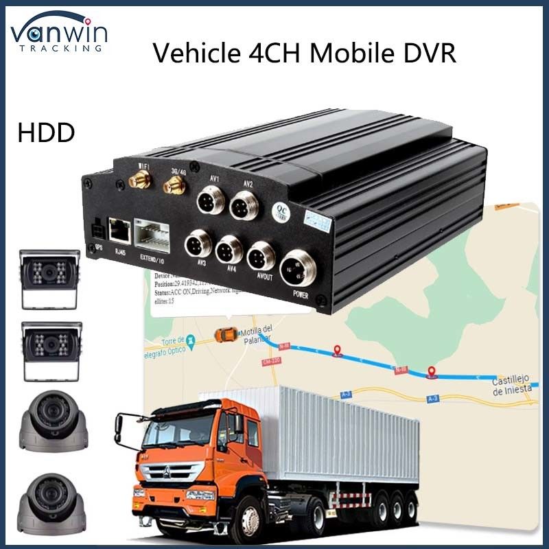 DVR di động 4 kênh 4G GPS WIFI HDD 1080P AHD Card DVR cho xe tải xe buýt thành phố