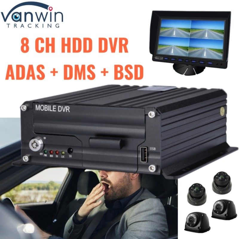 DVR HDD AI 8CH tiên tiến với ADAS DMS BSD 4G GPS cho giám sát an ninh xe