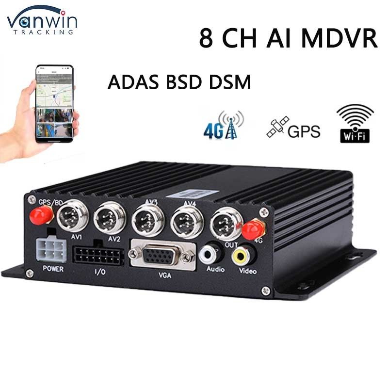 8CH SD DVR 4G GPS ADAS DMS AI MDVR 1080P H.265 Mobile DVR Dashcam Recorder GPS Di động
