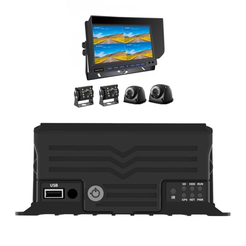 4 kênh AI MDVR với GPS Vehicle Tracker Blind Spot Detection Vehicle Mounted Hard Disk Recorder
