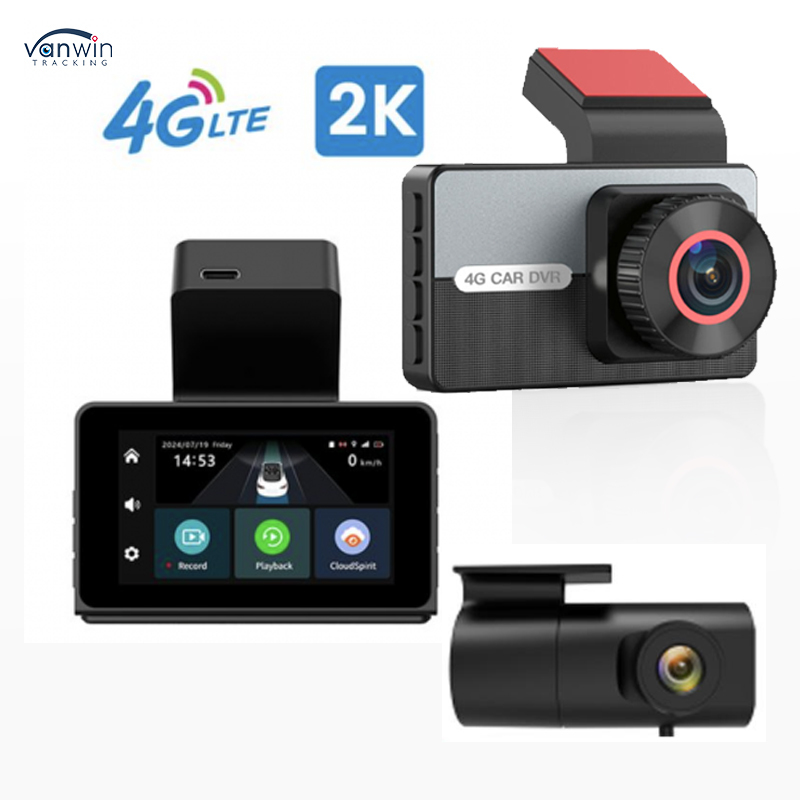 Thẻ SIM 2K 4G tiên tiến Nhẫn ống kính GPS Dash Camera Night Vision WDR Loop Recording Functions tương thích Smart VW Cars Android IPS