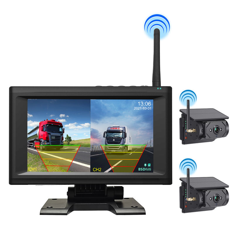 Màn hình hiển thị chống nước 7 inch Hệ thống camera giám sát sạc tự động không dây 1/2/4CH