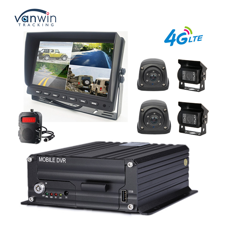 1080P 4CH MDVR Camera Waterproof 7 Inch Monitor Recorder 4G GPS Reverse Backup Camera Xe buýt xe tải xe hơi hỗ trợ lùi