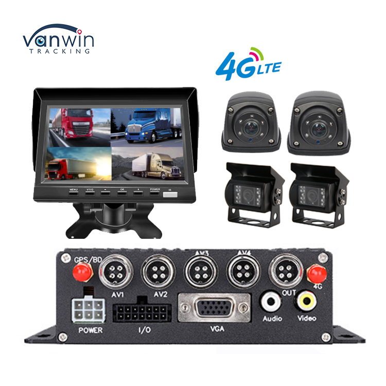 MDVR 4CH 1080P Chuyên Nghiệp Dành Cho Xe Tải Với Màn Hình 7" Camera Chống Nước 4G/GPS & Hỗ Trợ Lùi Xe - Giải Pháp Quản Lý Đội Xe Tất Cả-Trong-Một