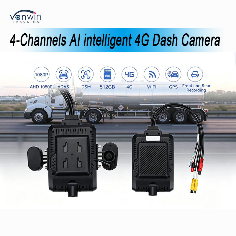 4 kênh AI thông minh 4G Điện thoại Di động Digital Video Recorder Dash Camera Hệ thống GPS theo dõi Night Vision Mây giám sát từ xa