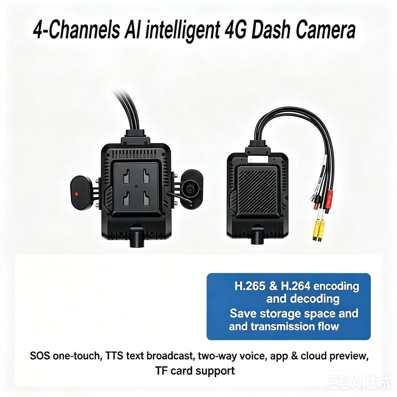 24V 4CH AI Dash Cam Kit Camera an ninh xe DVR với DMS ADAS BSD Side Camera cho xe tải / xe buýt
