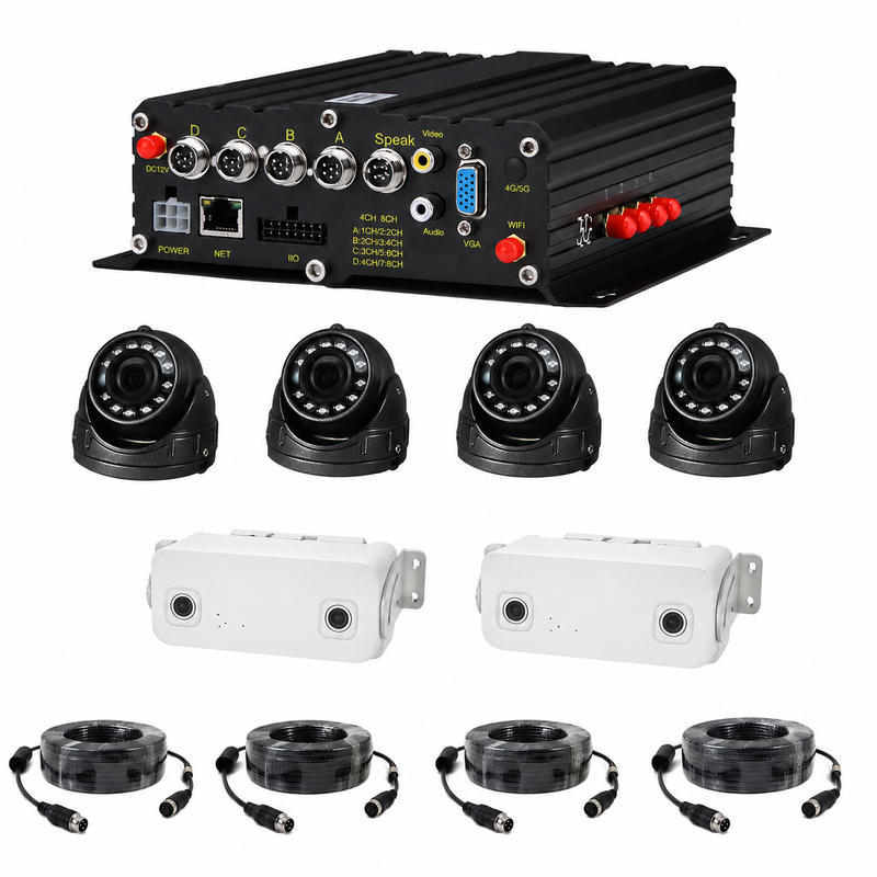 Máy ảnh MDVR đếm hành khách xe buýt 1080P, Trình đếm người xe buýt hình xa 3D, DVR di động GPS để theo dõi luồng hành khách và an toàn
