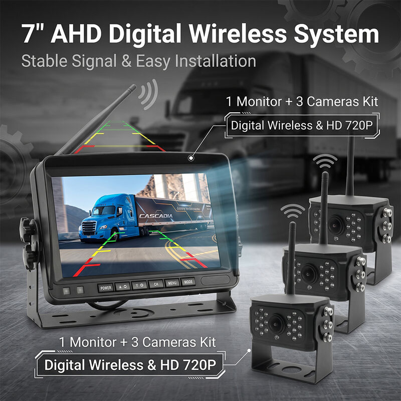 Hệ thống Camera Backup không dây kỹ thuật số màn hình cảm ứng màn hình màn hình 9 " Zero Delay Extra Long Range Signal Kit cho xe tải xe đạp