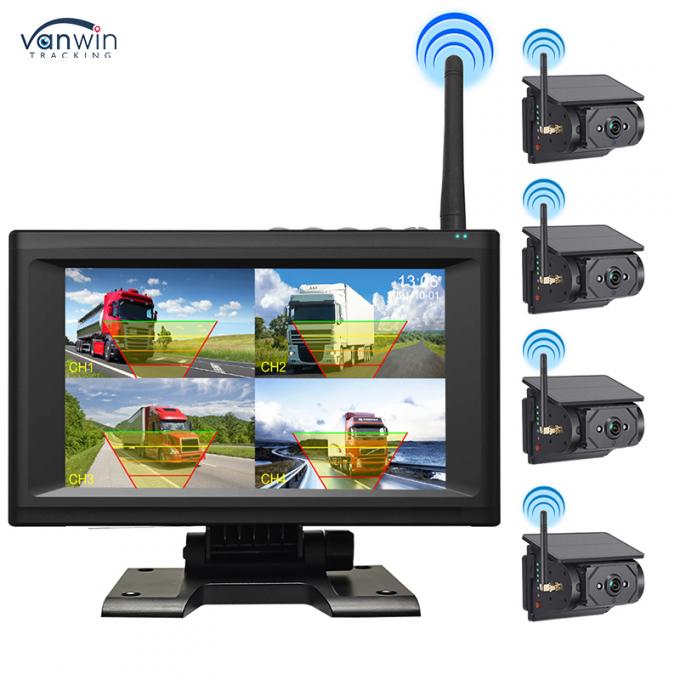 Bộ màn hình ô tô IPS không dây 7 inch với 4 camera năng lượng mặt trời Hỗ trợ tầm nhìn ban đêm IR và Dễ dàng cài đặt 0